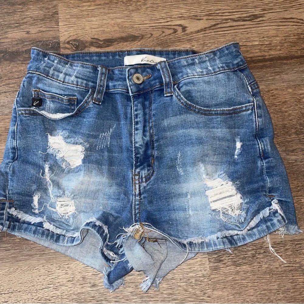 kancan womens jean shorts, Size: 5, Waist 26 distressed look cut off in denim